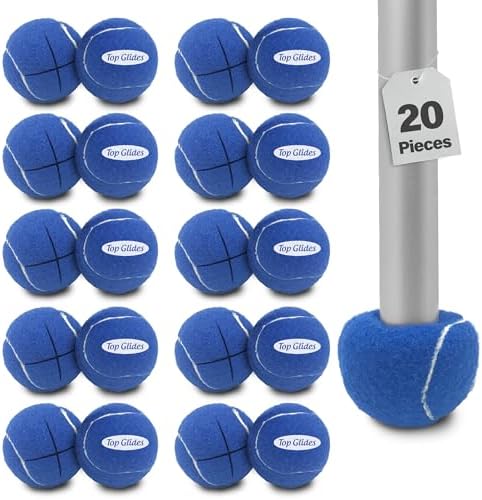 Top Glides 20PCS Pre-Cut Walker Tennis Ball Glides - 10 Pairs