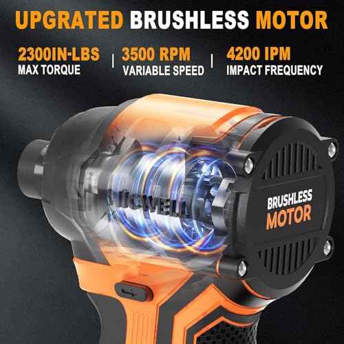 Cordless Impact Driver (Tool Only) Compatible with Dewalt 20V Max Battery, Up to 2300 In-lbs Brushless1/4" Impact Driver, 4-Speed Lightweight Power Impact Drivers with Tool Bag, LED Light