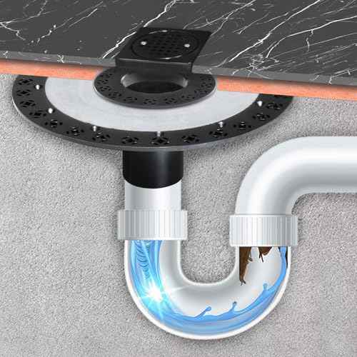 Shower Drain Kit 2 Inch Integrated Shower Flange Kit Compatible with Schluter Systems Kerdi Drain, ABS Shower Drain Base Flange with 304 Stainless Steel 4'' Drain Grate and Waterproof Seals