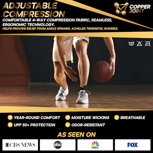 Copperfit Compression Ankle Brace for Women Support, Durable Design Foot and Ankle Support for Women & Men Ideal to Support for Sports, Running, Comfortable Fit, Breathable Material - Small