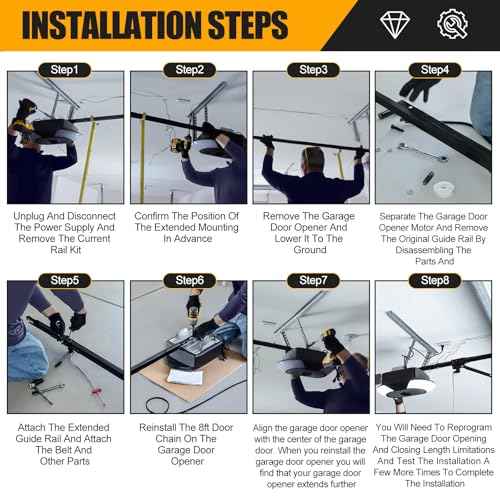Replacement for Chamberlain Group G8808CB-P 8808CB 8Ft,Compatible Whisper Drive Plus Models,Garage Door Opener 8Ft Rail Extension Kit,Replacement Belt,Effortless Installation, Low Noise While Working