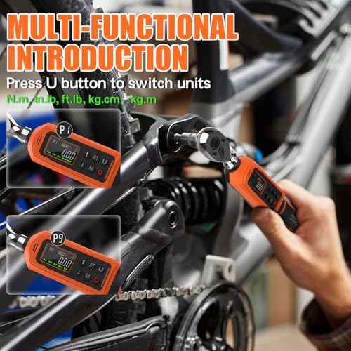 Digital Torque Wrench 1/4 Drive, 0.33-22.1 Ft.lbs./0.45-30Nm Range, Electronic Torque Screwdriver with Dual Direction Ratchet, Buzzer and LED Alert for Bicycle, Bike, DIY and Home Repair