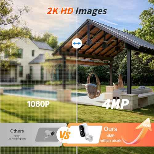 Solar Security Cameras Wireless Outdoor - HD 2K Battery Powered Cameras for Home Security Outside, 5G & 2.4G WiFi Surveillance Indoor AI Motion Detection,Color Night Vision,2-Way Talk,Waterproof