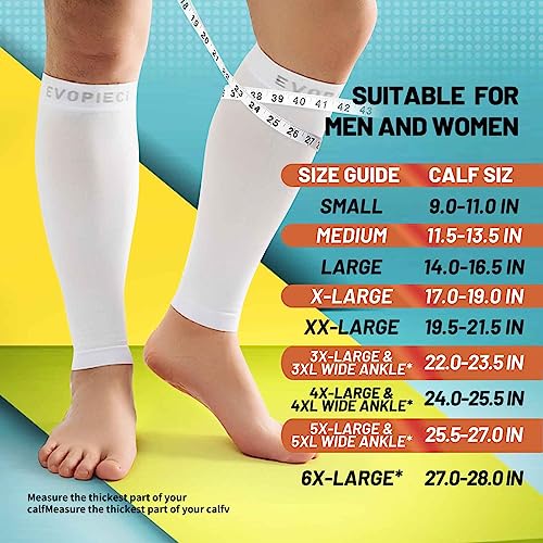 15-20mmHg Black Calf Compression Sleeve Men and Women Wide Calf Sleeve Brace Compression Socks for Leg Support, Shin Splint,Pain Relief (Blue, XX-Large)