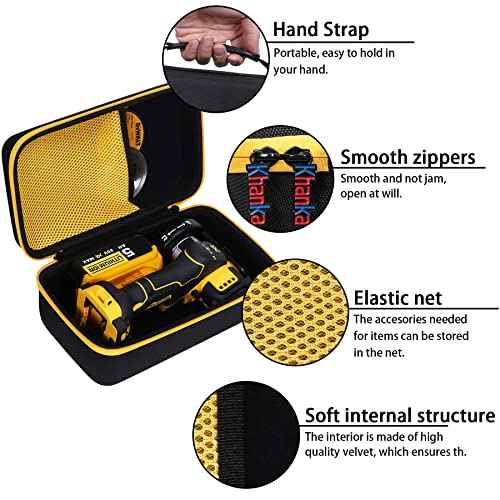 khanka Hard Carrying Case Replacement for DEWALT 20V MAX 3 in 1 Brushless Cut Off Tool (DCS438B), Case Only