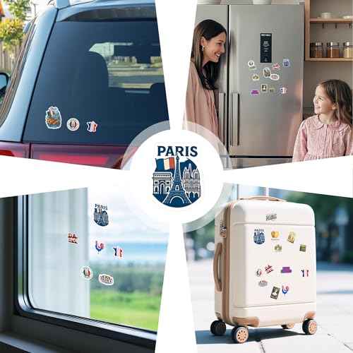 100PCS Paris Stickers Pack Travel Vinyl Waterproof France Sticker for Kids Teens Adults Aesthetic Decal Decorative Funny Car Bumper Decals Water Bottle Helmet Phone Birthday Gift