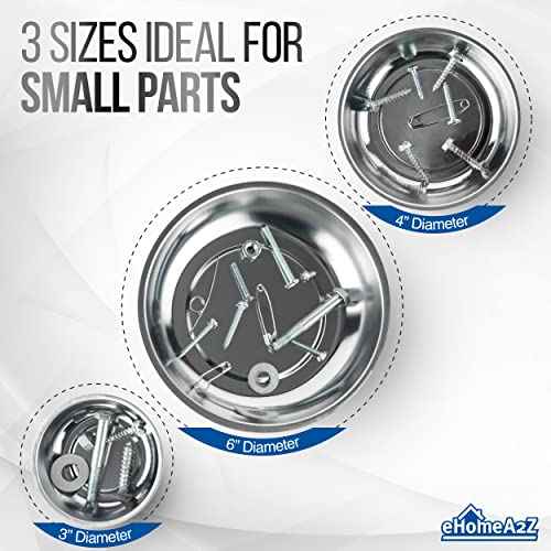 ehomeA2Z Magnetic Bowl 6" Inch, Ideal At Garage, Home, Construction For Wrenches, Bolts, Nuts, Small Parts (6"Inch Magnetic Bowl 1Pc)