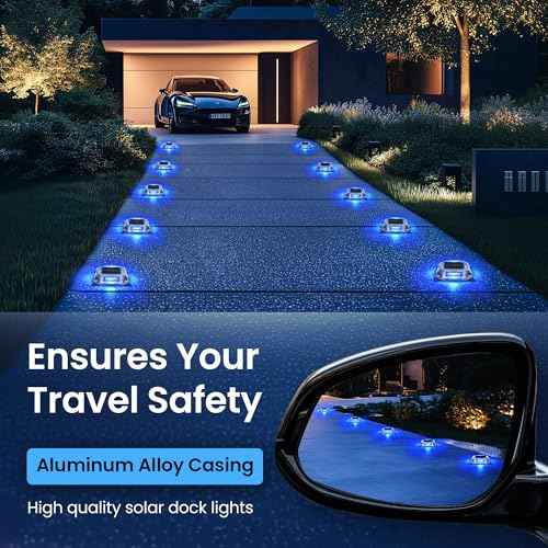SOLPEX Solar Deck Dock Lights Outdoor 12 Pack, Color Changing Solar Powered Light, Driveway Lights, Waterproof for Step, Sidewalk, Path, Garden, Yard