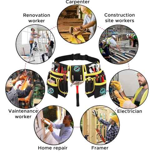 Tool Belt, Multi-function repair tool belt, With adjustable function, Magnetic Tool Belts, Heavy Duty Tool Pouch 26 Pockets, Also suitable for electricians, Carpenters, Builders and so on, Juiblai