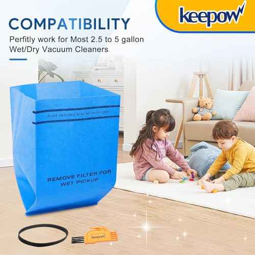 KEEPOW Wet Dry Vac Filter for Stinger 2.5 to 5 Gallon Wet Dry Vacuum WS0255VA, Part# VF2000, 4 Pack