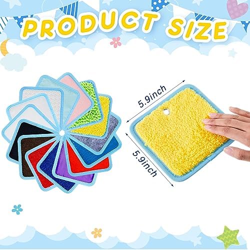 Haull 15 Set Sensory Mats Assorted Textured Sensory Floor Tiles Room Wall Panel Sensory Exercise Tactile Toy for Autistic Children Kids Baby Toddler Fidgeting Activity(Square,5.91 Inch)