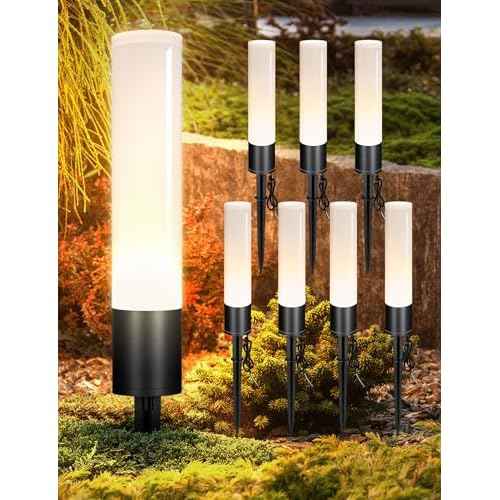 Ellasay Low Voltage Landscape Lights: 8-Pack 6W 3000K Led Waterproof IP65 for Outdoor Garden Pathway/Walkway/Driveway - 12-24V Wired Easy to Install