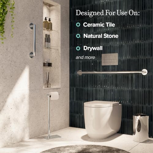 Gatco 964 Glam 24" Grab Bar, Chrome/ADA Compliant Safety Grab Bar for Bathroom