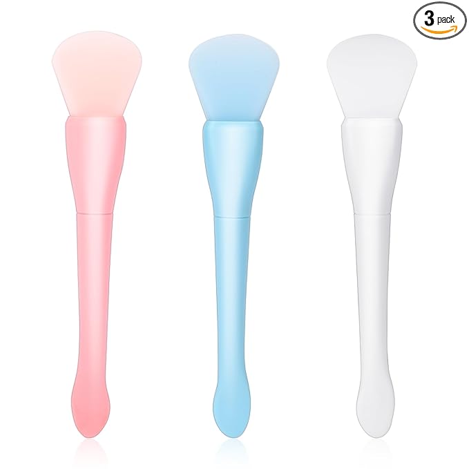 Face Mask Applicator,3 Pack Soft Silicone Face Mask Brushes Double Head Facial Mud Mask Applicator Cream Spoon Beauty Tools for Apply Cream,Lotion