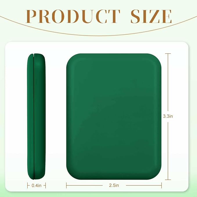 Compact Mirror, 1X/3X Magnification LED Pocket Mirror with Nternal BIattery, Mini Mirror for Purse, Pocket,Travel and Present (Green)