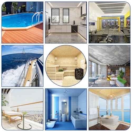 12Pcs Drainage Interlocking Floor Tiles 11.8" x 11.8", Modular Interlocking Cushion Soft PVC Floor Non-Slip Splicing Waterproof Mat for Drain, Pool, Shower, Patio, Balcony, Bathroom, Kitchen, Yard