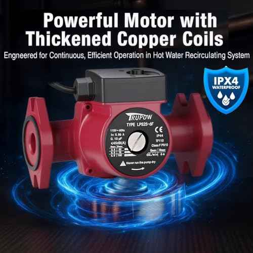 1" Flange Connection 115V Hot Water 3-Speed Circulation Pump Circulator Pump Recirculating Pump for Home Water Heater System