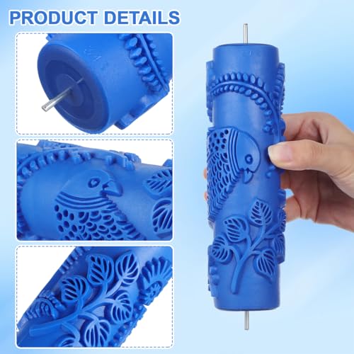 jojofuny Printed Roller 7 Inch Textured Paint Roller for Unique Wall Decoration Durable Rubber Wall Texture Tool for DIY Art Projects and Easy Painting