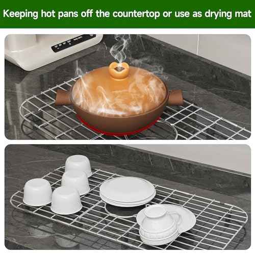 28" x 15" Sink Protectors for Kitchen Sink, Stainless Steel Sink Protector for Round Corner Sink with Center Drain Sink Rack for Bottom of Sink with Sink Strainers(Separable,28" x 15", Center Drain)