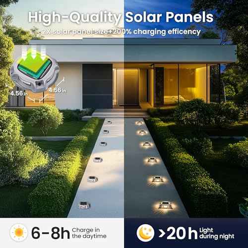 SOLPEX Solar Deck Dock Lights Outdoor 12 Pack, Color Changing Solar Powered Light, Driveway Lights, Waterproof for Step, Sidewalk, Path, Garden, Yard