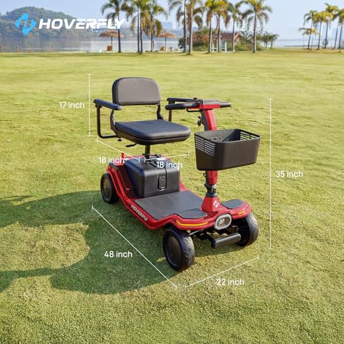 T5 Mobility Scooter, 4-Wheel Mobility Scooter for Adults - 16.8 Miles Range, 5 Mph, Smart Safety Features, Removed Battery, Rotating Swivel Seat, Headlight