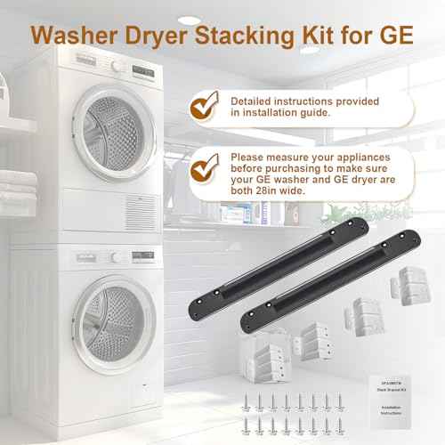 Stacking Kit Compatible with GE Washer Dryer Stack Bracket Kit,Fit For GE Washer GFW550 650 655 850 950 For GE Dryer GFD55 65 85 95, For 28 inch GE Washer and Dryer Stacking Kit