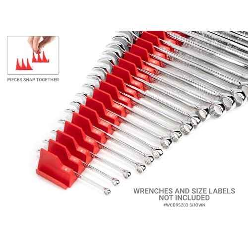 TEKTON 20-Tool Modular Wrench Organizer Set (Red) | OTM92220 | Made in USA