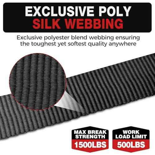 Retractable Ratchet Straps with Soft Loops (4 Pack)-(1,500lb Break Strength)-1 Inch x 12 Feet Heavy Duty Auto Self Retracting Tie Down Strap for Truck, Cargo Trailer, Motorcycle, Rad & More