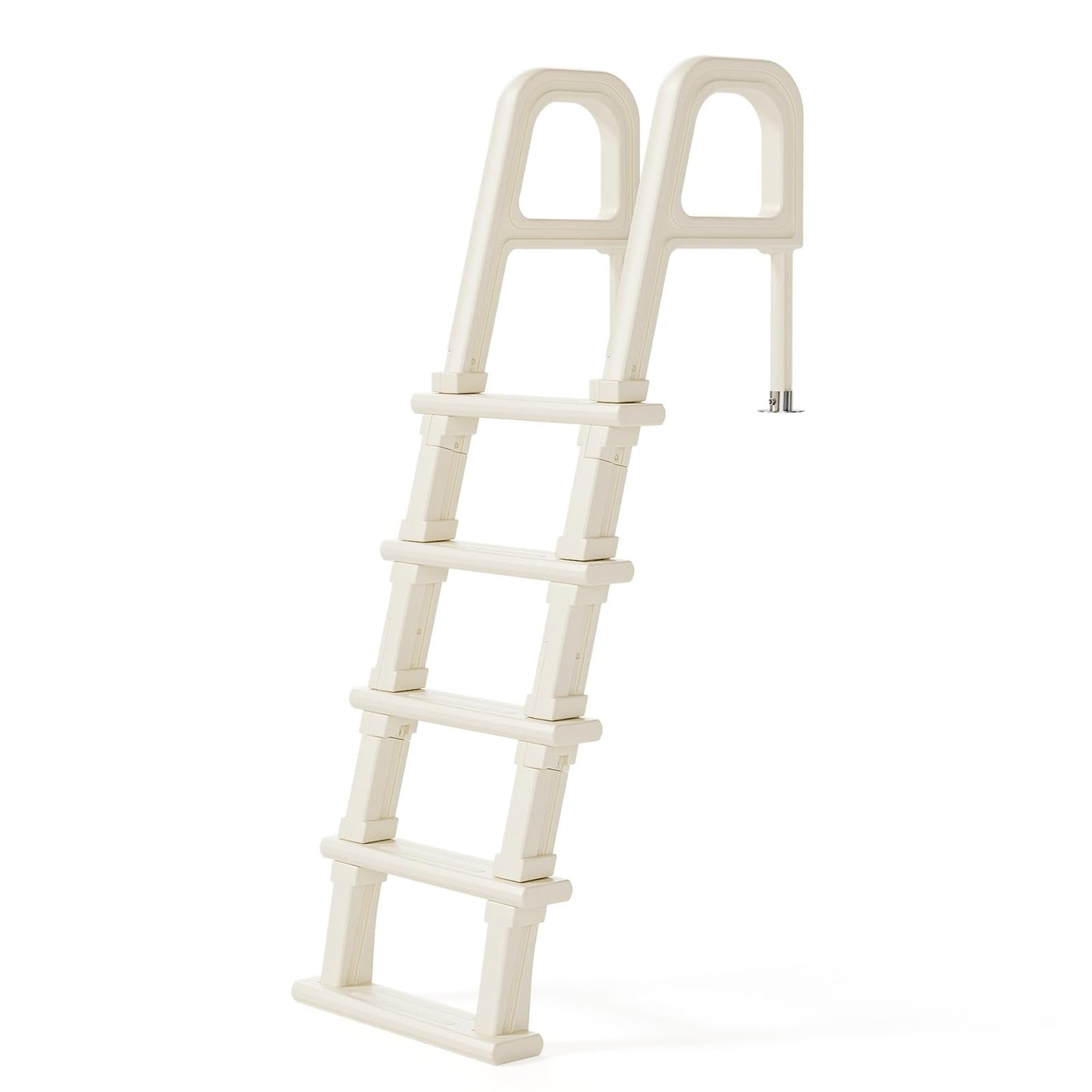 Outvita 5-Step PE Pool Ladder Above Ground, Heavy Duty Safety Deck Ladder, Anti Slip Plastic Step for Inground Swimming Pool 48in to 54in(Ivory)