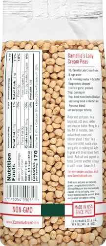 Camellia Brand Dried Lady Cream Peas – Premium Creamy Southern Peas for Traditional Southern Dishes, Succotash, Soups, Stews, Salads, and Vegetarian Meals – Non-GMO, Gluten-Free, High Protein, 1 Pound (Pack of 2)