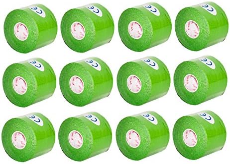 Kinesiology Tape Pro, Athletic Waterproof Muscle Support Adhesive Kinesio Sport Tape for Athletes 2 inches x 16.4 feet, 12 Rolls, Lime Green