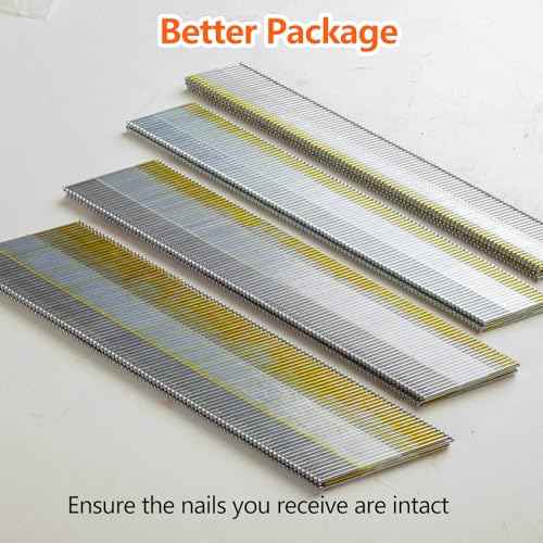 15 Gauge 304 Stainless Steel DA Angled Finish Nails, 34-Degree 1-1/2 Inch 1000-Pack for Pneumatic, Electric Angled Finish Nailer