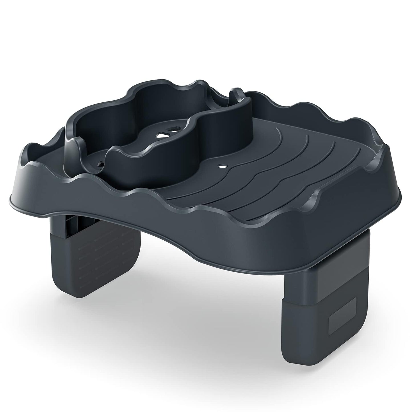 Anivia Hot Tub Table Tray, Adjustable Width 4.3" to 7.7" Hot Tub Accessories for Intex PureSpa, Nonslip Caddy Holds 2 Drinks, Keep Snacks-Drinks Handy and Dry,Fits Outdoor Inflatable Spa/Pool (Gray)