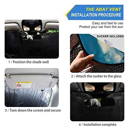 Beach Palm Windshield Sun Shade - Foldable Car Front Window Sunshades for Most Sedans SUV Truck - Blocks UV Rays and Keeps Your Vehicle Cool, 55*27.6inch