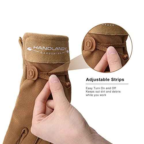 HLDD HANDLANDY Work Gloves for Women and Ladies, Leather Gardening Gloves Flexible Mechanic Working Gloves