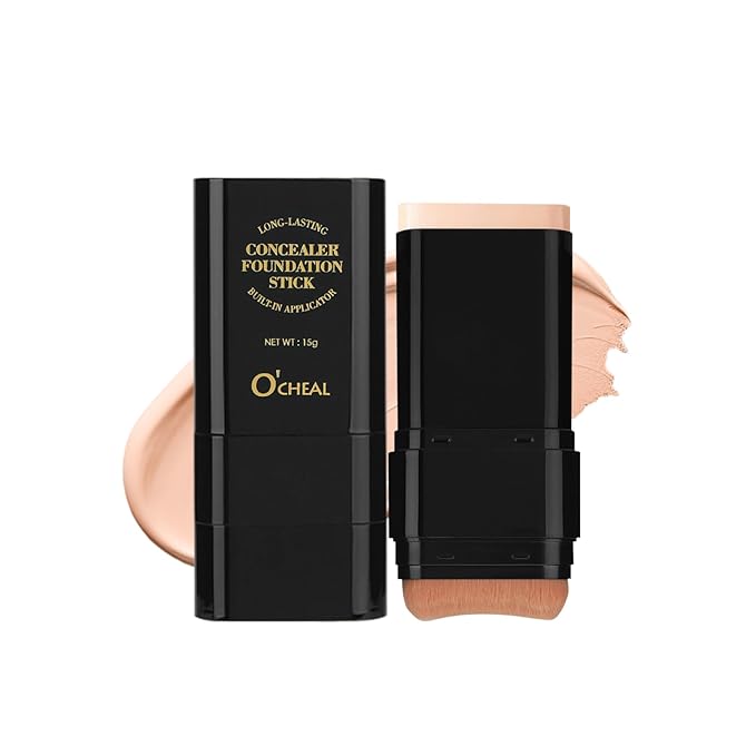 O'CHEAL Face Foundation Contour Stick Long-wear Lightweight Brighten Stick Blemish Contouring Face Concealer Beauty Makeup 02#NATURAL