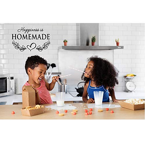 Happiness is Homemade Flower - Carved Vinyl Separated Letters Living Room Wall Decal Home D?cor Stencil Art Letters Mural Lettering Words