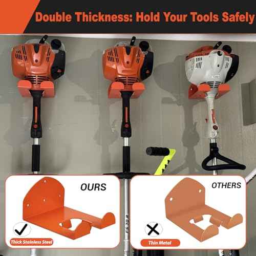 ¡¼2025 Upgraded¡½Heavy Duty Weed Eater Hanger 2 Pack - Wall Mounted Garage Organizer, Power Tool Trimmer Rack for Weed Eater, Grass Trimmer, Hedge Trimmer, Leaf Blower, Chainsaw & Garden Tools Storage