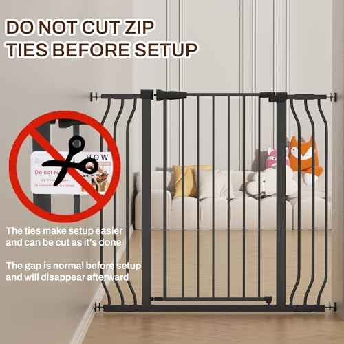 ELEVON Baby Gate for Stairs Doorways, Safety Pet Gate with Auto-Close/Hold-Open Features, Fits Openings 29.1¡± to 43.3¡±, 36¡± Tall, Easy Pressure Mounted Walk Through Baby Dog Gate, Graphite