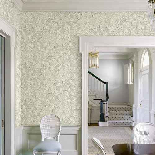Peel and Stick Wallpaper for Home Decoration Elegant Petal Strokes Wallpaper Removable Vinyl Self Adhesive Shelf Paper & Drawer Liner Roll House, Workshop & Office 17.3" x 118" SM127-3