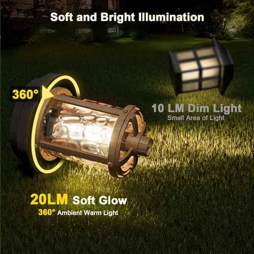 XMCOSY+ Solar Pathway Lights, Dual-Tone Solar Lights Outdoor Waterproof IP65, 20 LM LED Bright Glass Outside Light for Garden Path Yard Walkway Driveway (?Black & Brown)