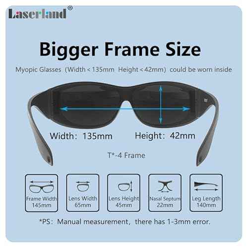 OD6 Laser Safety Glasses UV light Violet Blue for 405nm, 445nm, 450nm,473nm Laser 190nm-490nm TUB-F