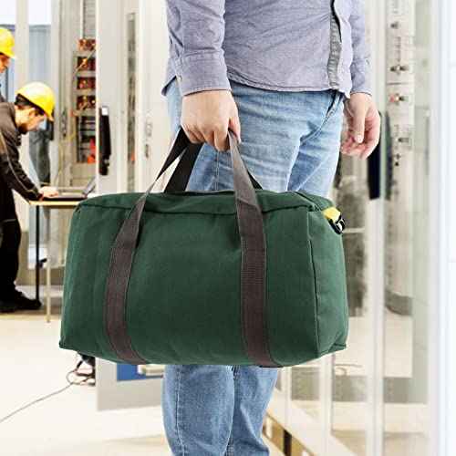 Hilitand Canvas Tool Bag, Large Capacity, Wide Mouth, Portable, 20 Inch