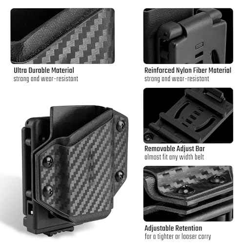 TACTICAL GEEK TX1 Multitool Sheath, EDC Multi Tool Sheath Holder Holster, Adjustable Sheath with Back Clip for Belt, Multi-Tool not Included (Carbon Fiber Grain)