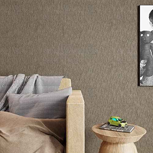 CRE8TIVE Tan Grasscloth Peel and Stick Wallpaper Textured Faux Grass Cloth Contact Paper for Cabinets Self Adhesive Removable Linen Fabric Wallpaper for Living Room Bedroom Table Dresser Decor 12"x80"