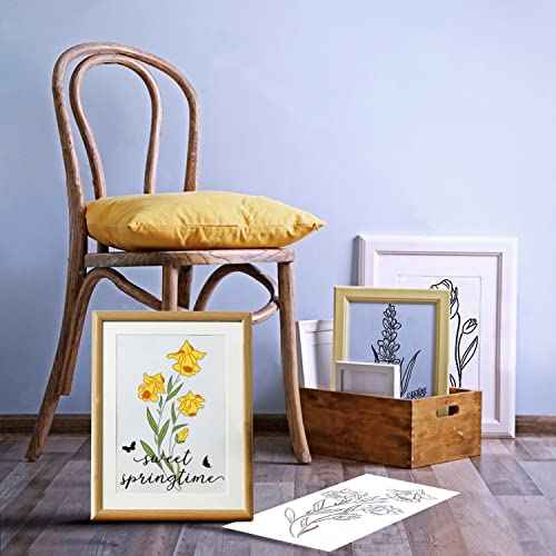 GSS Designs Wildflower Stencils for Painting Flower 4x8Inch Flowers Stencil Bouquet Painting Stencils for Wood Wall Canvas
