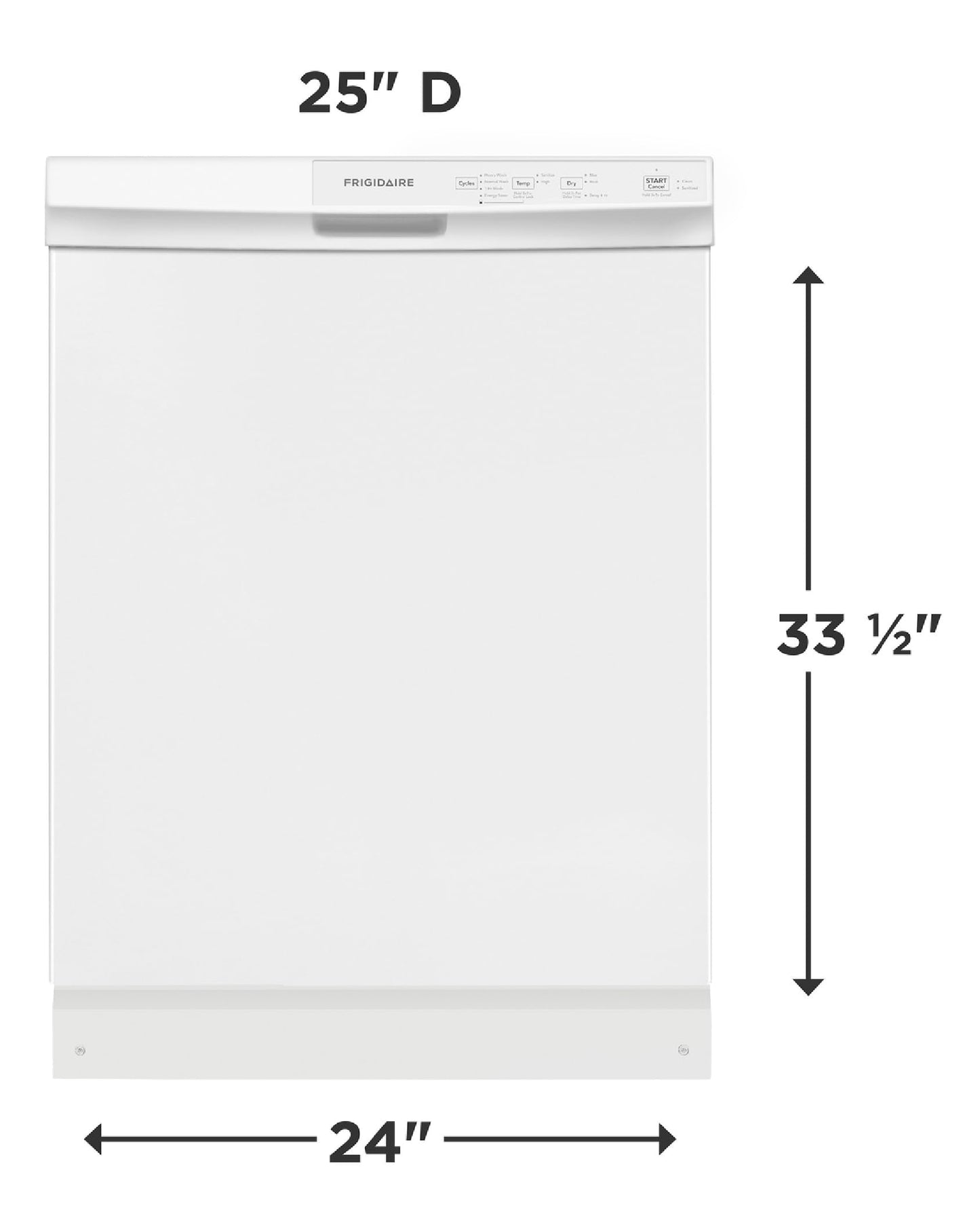 Frigidaire FDPC4314A 24 Inch Wide 14 Place Setting Built-In Front Control Dishwasher with 5 Wash Cycles and MaxDry™ - White