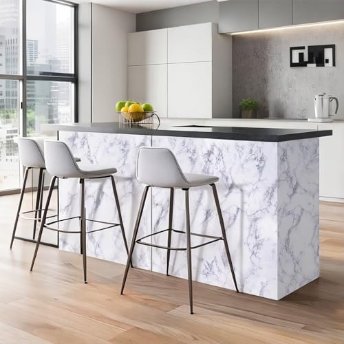 White Marble Contact Paper Peel and Stick Vinyl Wallpaper Self Adhesive Removable Waterproof for Countertop Cabinet Table Desk Drawer Furniture (15.7x118 Inch)