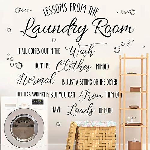 Laundry Wall Decal: Lessons from The Laundry Room - Wash & Dry Quote for Home & Apartment