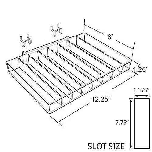 Azar Displays 225568 12.25" W x 8" D x 1.25" H 8-Compartment Tray (2 Pack)